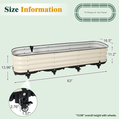 Rolling Raised Garden Bed, Self Watering Planter Box