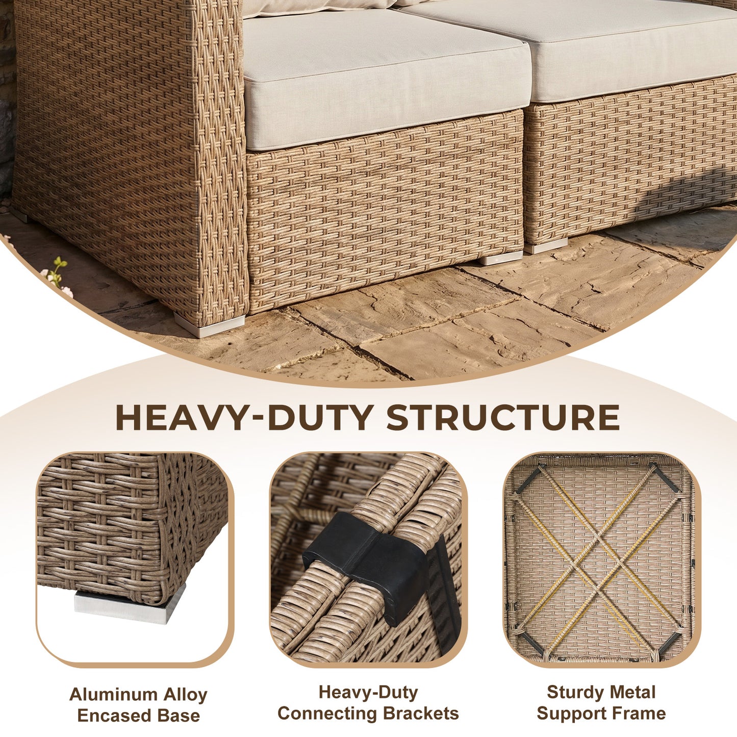 6 Piece Patio Furniture Set with Beige Cushions – Everyday Outdoor Luxury