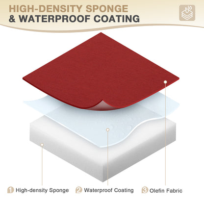 72x21x3 inch Patio Chaise Lounger Cushions Set of 2 - Wine Red