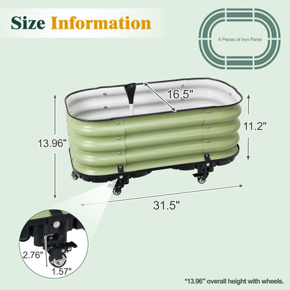 Rolling Raised Garden Bed, Self Watering Planter Box