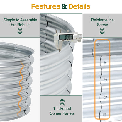17" Tall Galvanized Raised Garden Bed Kit - 79"x31.5"
