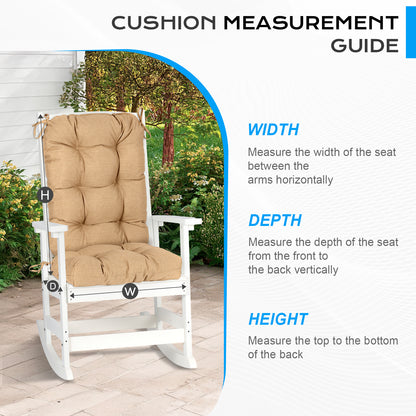 Outdoor Tufted High Back Cushions Patio Replacement Chair Cushion with Ties - Brown