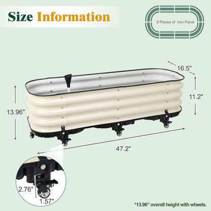 Rolling Raised Garden Bed, Self Watering Planter Box