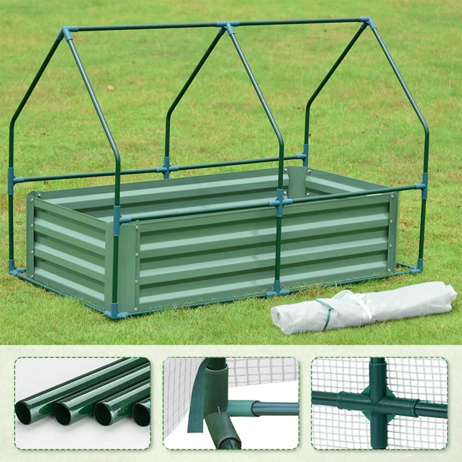 Mini Greenhouse Kit With Raised Garden Metal Beds - Aoodor 
