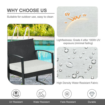 Outdoor Chair Cushions Set of 2 with Handle and Ties, Water Resistant Patio Seat Pads, Light Gray