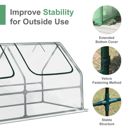 4x2x2 ft. Mini Greenhouse with Zipper Doors, Water Resistant & UV Protected