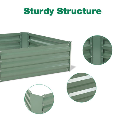 2-Pack 11" Tall Metal Raised Garden Bed, Galvanized Steel Planter Box - 3'x3'