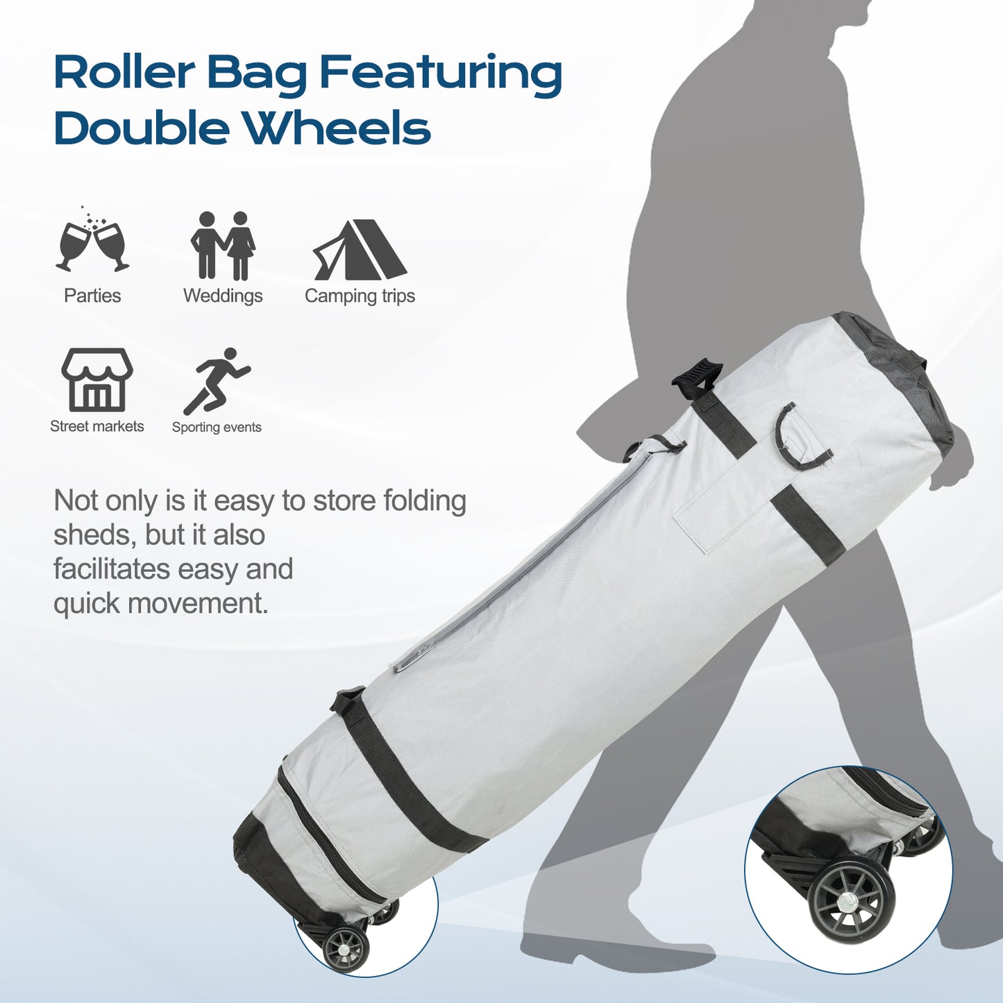 10x10/12x12 ft. Pop Up Canopy Tent with Roller Bag