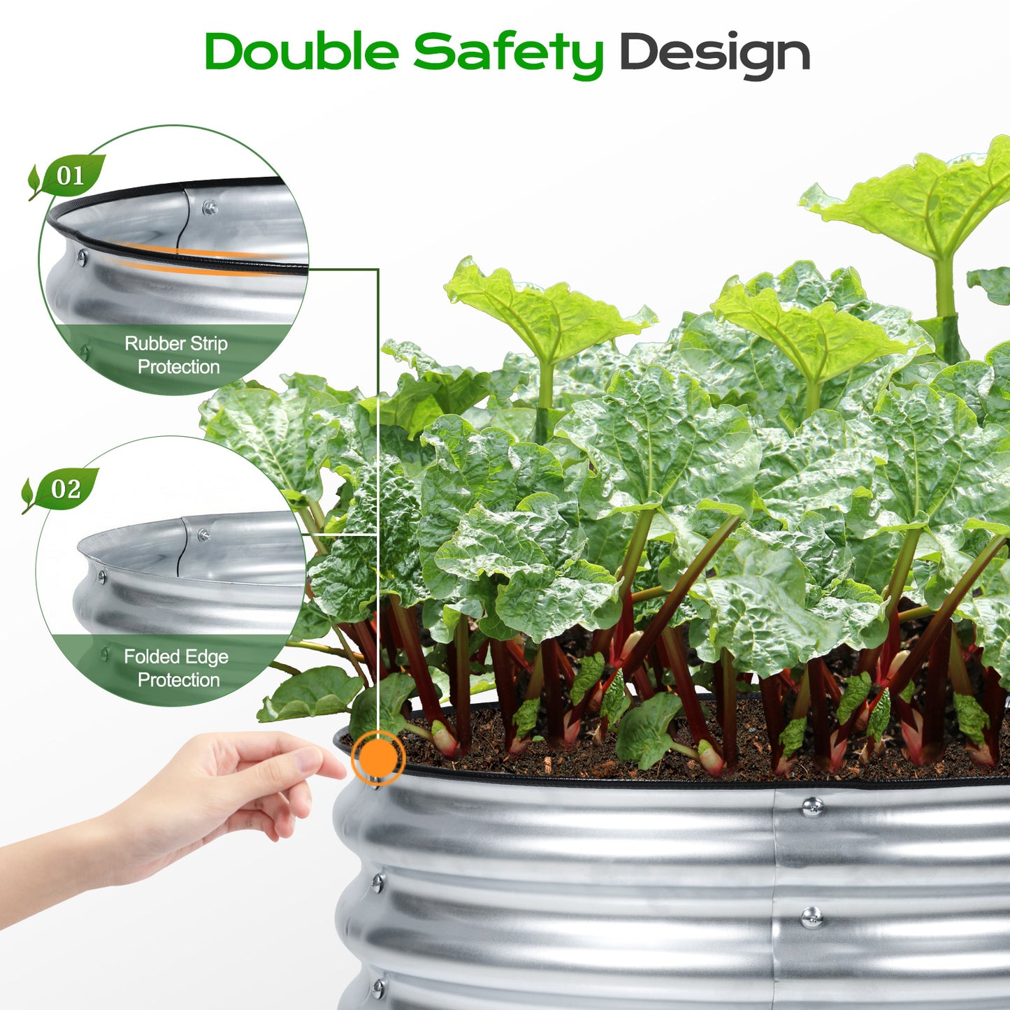 17" Tall 24" Metal Raised Garden Bed Kit