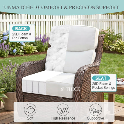 Smile Outdoor Chair Cushion Set, Sunbrella Fabric Deep Seating Cushions, Canvas Natural