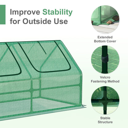 4x2x2 ft. Mini Greenhouse with Zipper Doors, Water Resistant & UV Protected