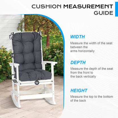 Tufted Outdoor High Back Chair Cushions Patio Replacement Cushion, Dark Gray