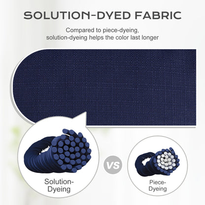 Tufted Outdoor High Back Rocking Chair Cushion Set of 2, Dark Blue