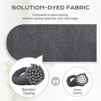 Tufted Outdoor High Back Rocking Chair Cushion Set of 2, Dark Grey