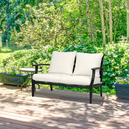 Outdoor Deep Seat Cushion Set, Waterproof Patio Chair Cushions, Ivory White