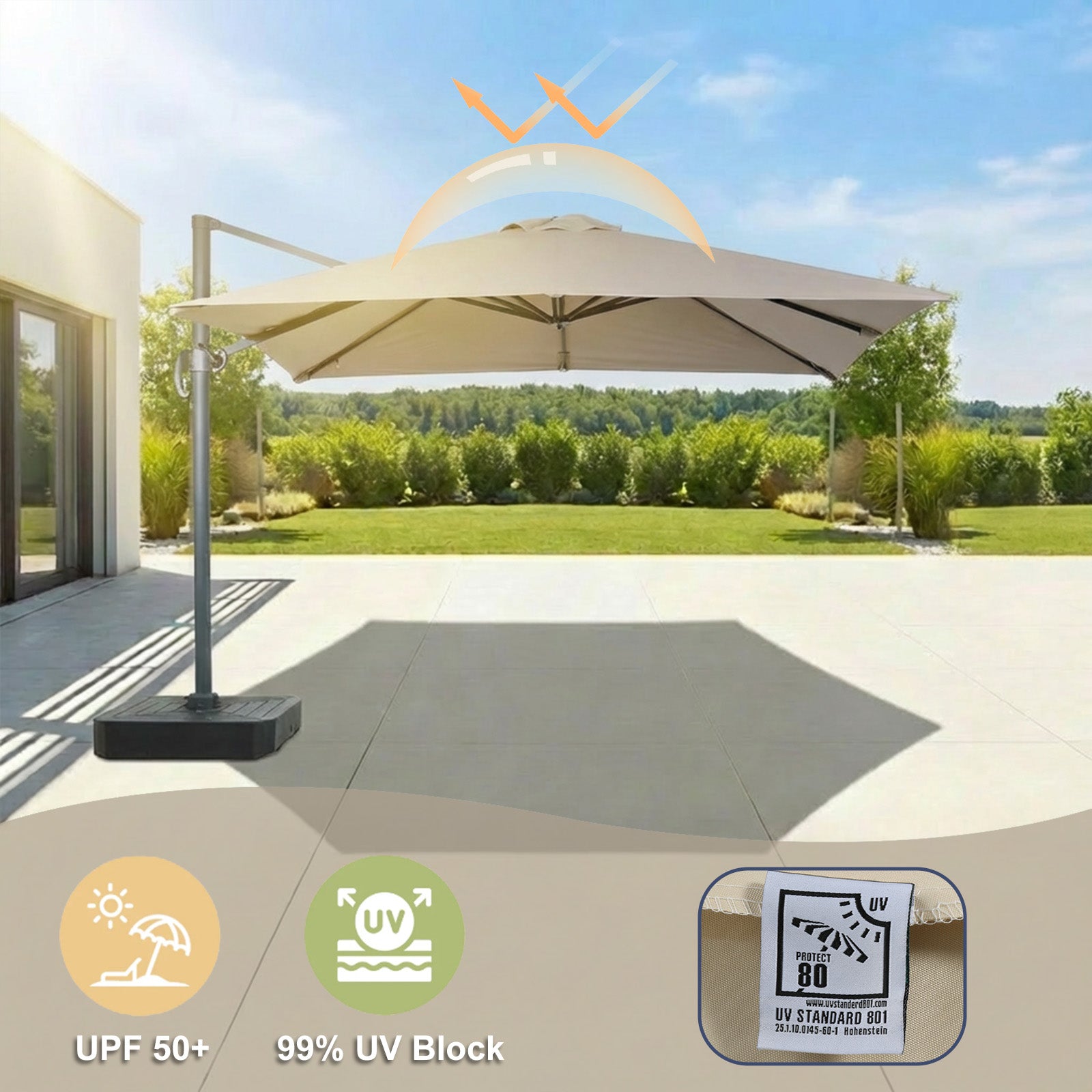 Aoodor Cantilever Umbrella Replacement Canopy
