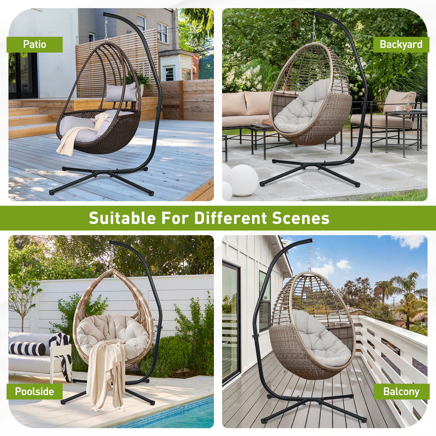 Hammock Steel Stand Only C-Stand - 300 Pound Capacity