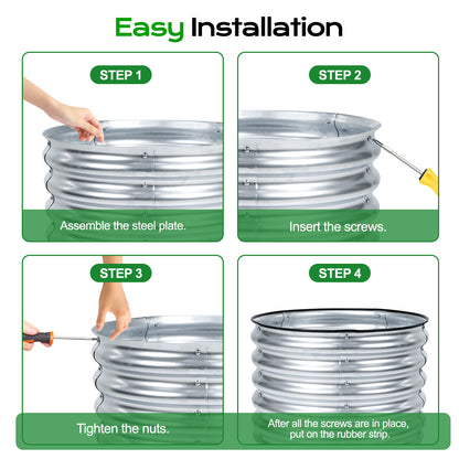 17" Tall 24" Metal Raised Garden Bed Kit, Set of 2