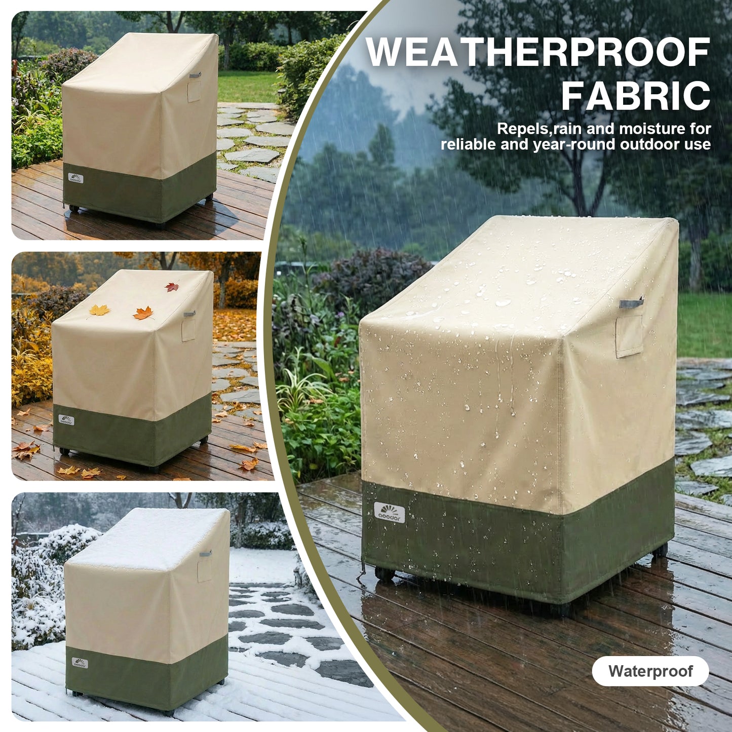 Patio Chair Cover for Stackable Dining Chairs/ Rocking Chair/ Outdoor Swivel