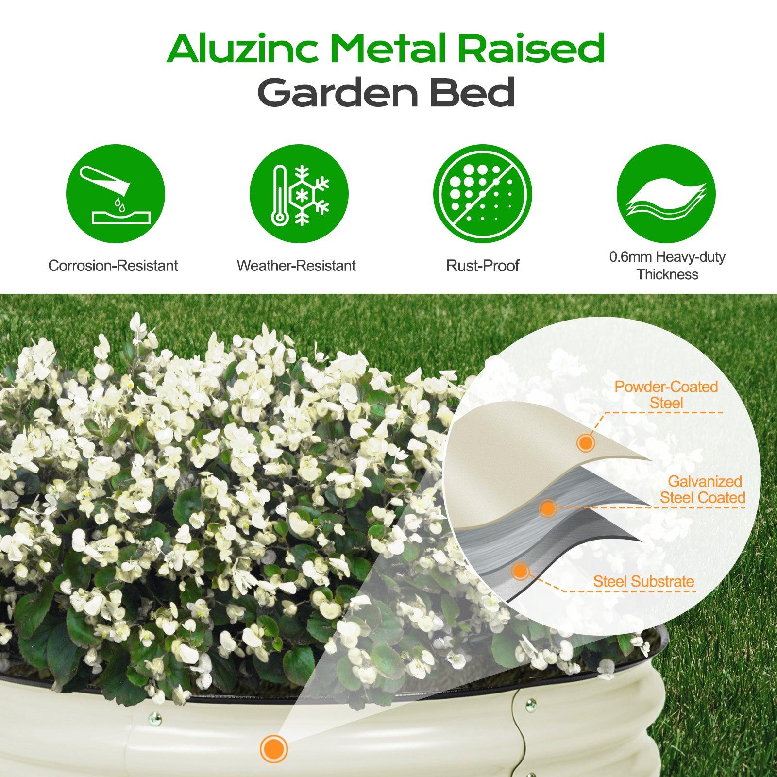 9'' Tall Raised Garden Bed 30'' Round - Outdoor Garden Planter Box Aoodor