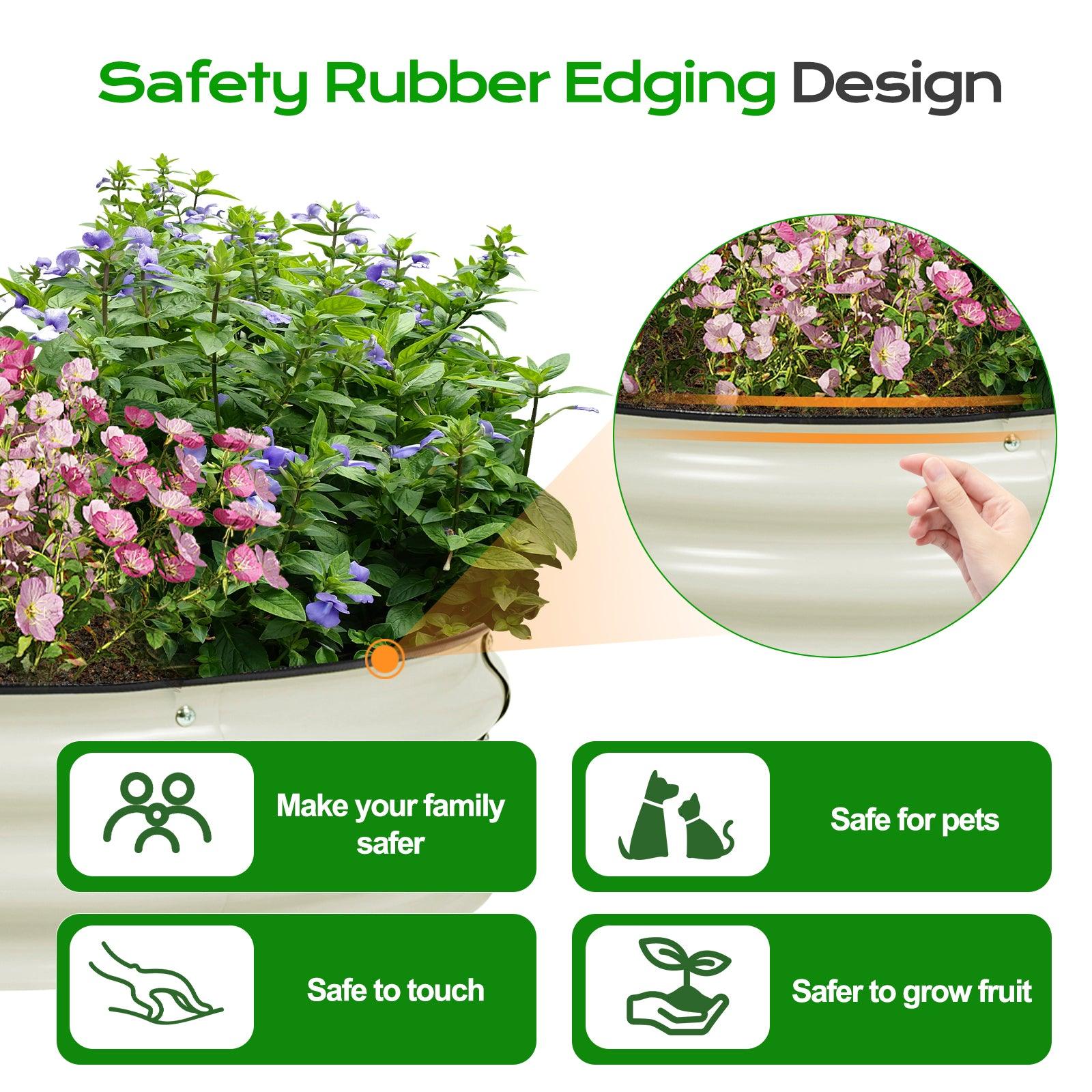 9'' Tall Raised Garden Bed 30'' Round - Outdoor Garden Planter Box Aoodor