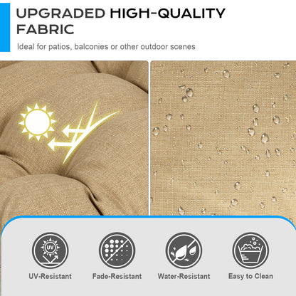 Tufted Outdoor High Back Chair Cushions Patio Rocking Pads for Furniture, Brown