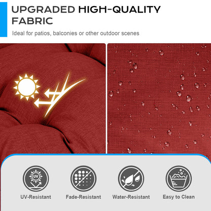Tufted Outdoor High Back Chair Cushions Patio Rocking Pads for Furniture, Red