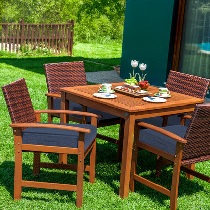 Outdoor Chair Cushions Set of 2 with Handle and Ties, Water Resistant Patio Seat Pads, Navy Blue