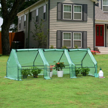 9 ft. x 3 ft. x 3 ft. Mini Greenhouse with 3 Zipper Doors, Water Resistant UV Protected Aoodor