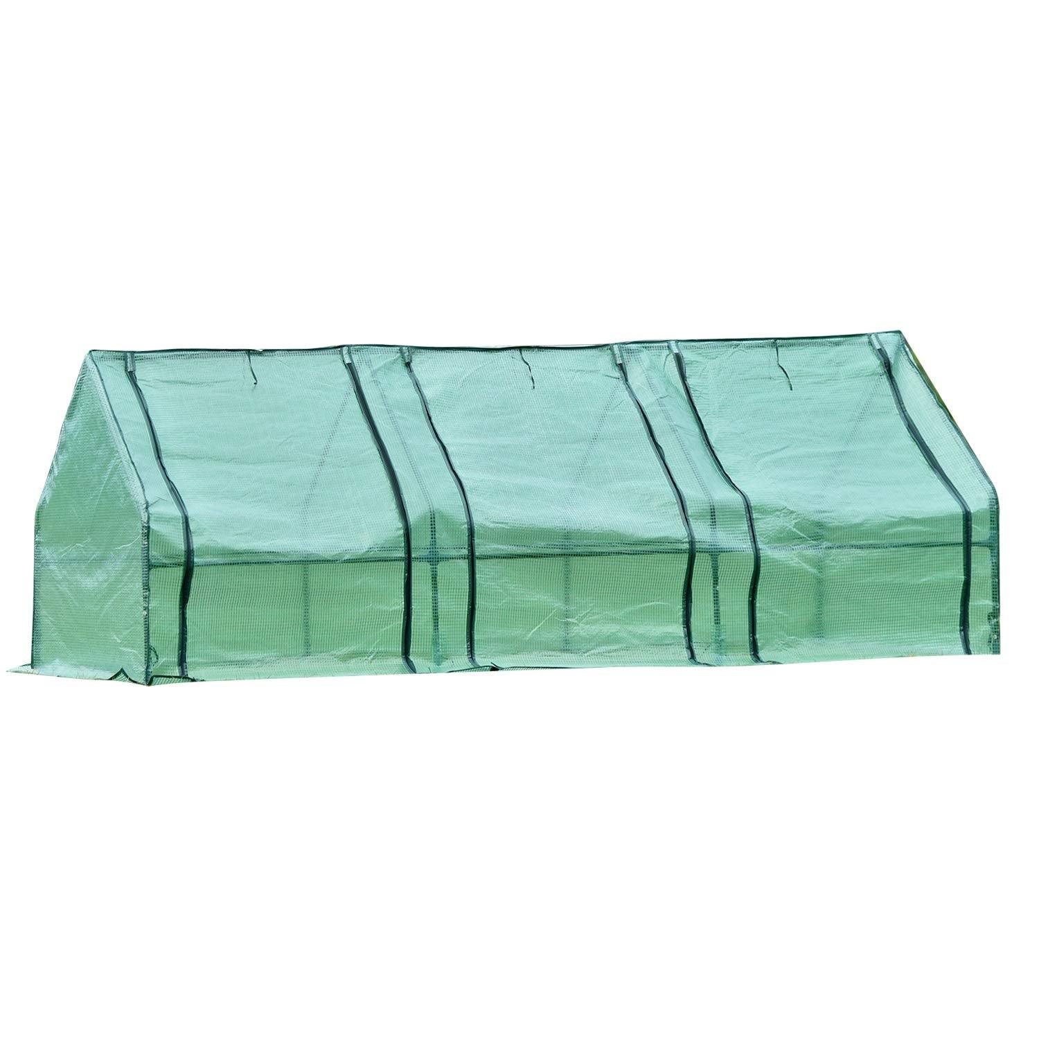 9 ft. x 3 ft. x 3 ft. Mini Greenhouse with 3 Zipper Doors, Water Resistant UV Protected Aoodor