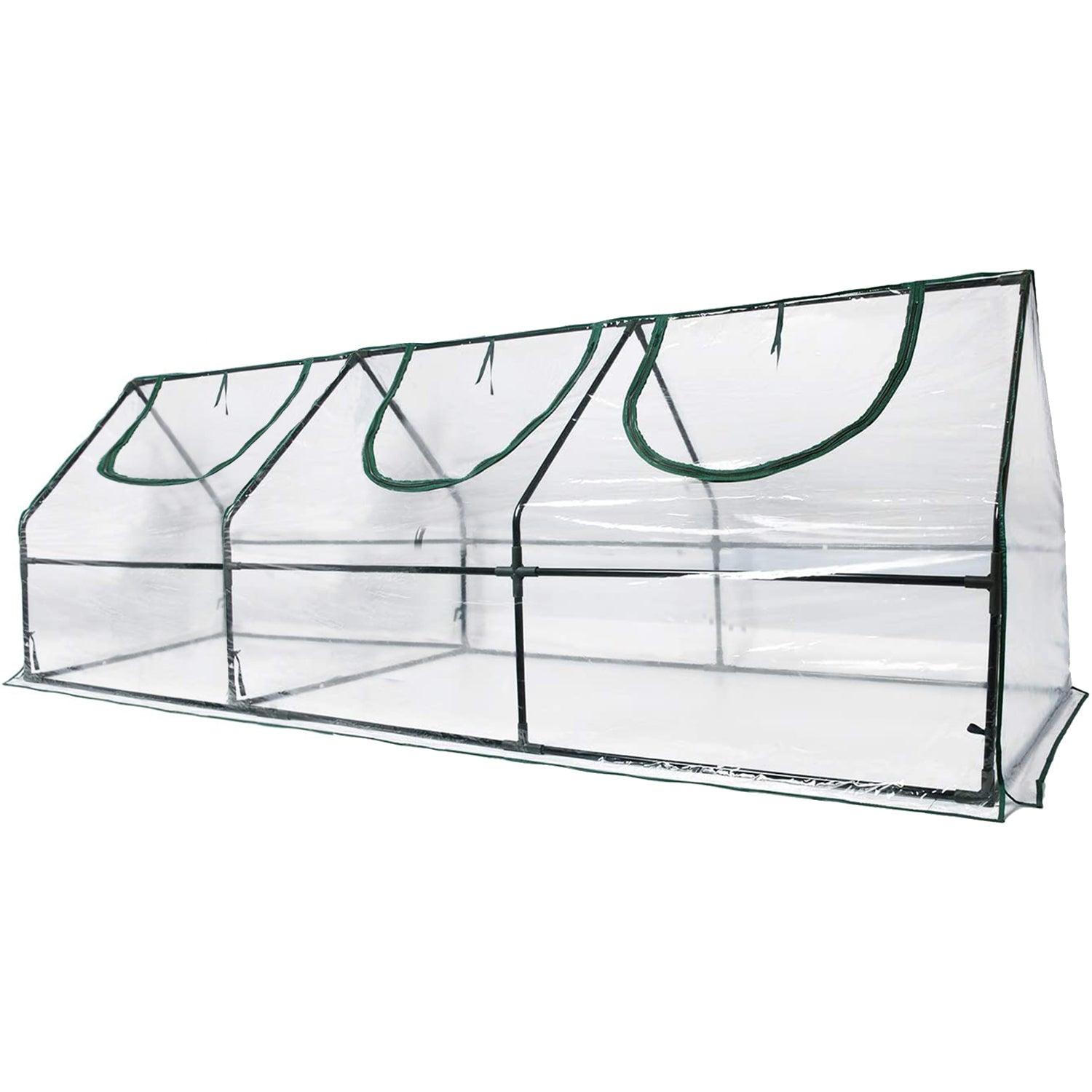 9 ft. x 3 ft. x 3 ft. Mini Greenhouse with 3 Zipper Doors, Water Resistant UV Protected Aoodor