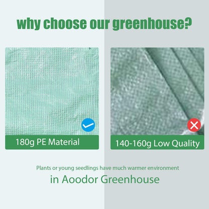 9 ft. x 3 ft. x 3 ft. Mini Greenhouse with 3 Zipper Doors, Water Resistant UV Protected Aoodor