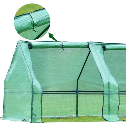 9 ft. x 3 ft. x 3 ft. Mini Greenhouse with 3 Zipper Doors, Water Resistant UV Protected Aoodor