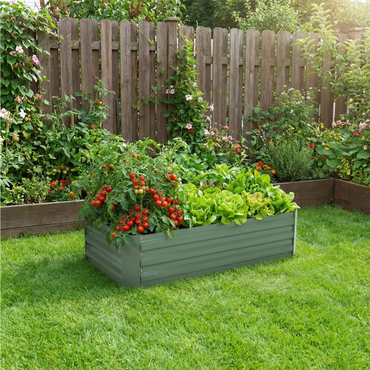 4x4x1/4x2x1/4x3x1 ft. Outdoor Raised Garden Bed- Reinforced Galvanized Steel Planter Box