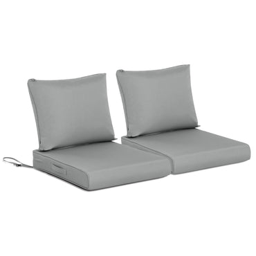 Outdoor Chair Cushions, Patio Deep Seat Cushions with Handle & Adjustable Straps - Gray