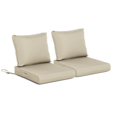 Outdoor Chair Cushions, Patio Deep Seat Cushions with Handle & Adjustable Straps - Khaki Aoodor 