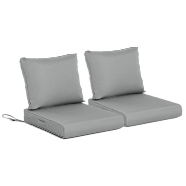 Outdoor Chair Cushions, Patio Deep Seat Cushions with Handle & Adjustable Straps - Gray Aoodor 