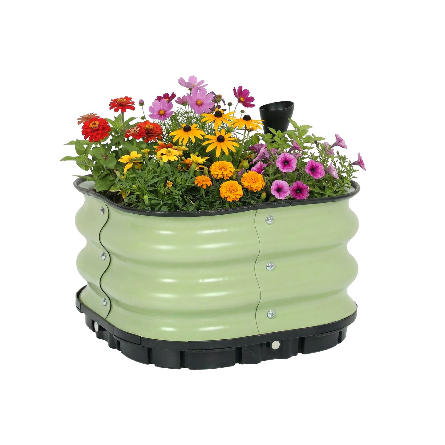 11" Tall Galvanized Raised Garden Bed, Self-Watering Planter Box - 16.5"x16.5"