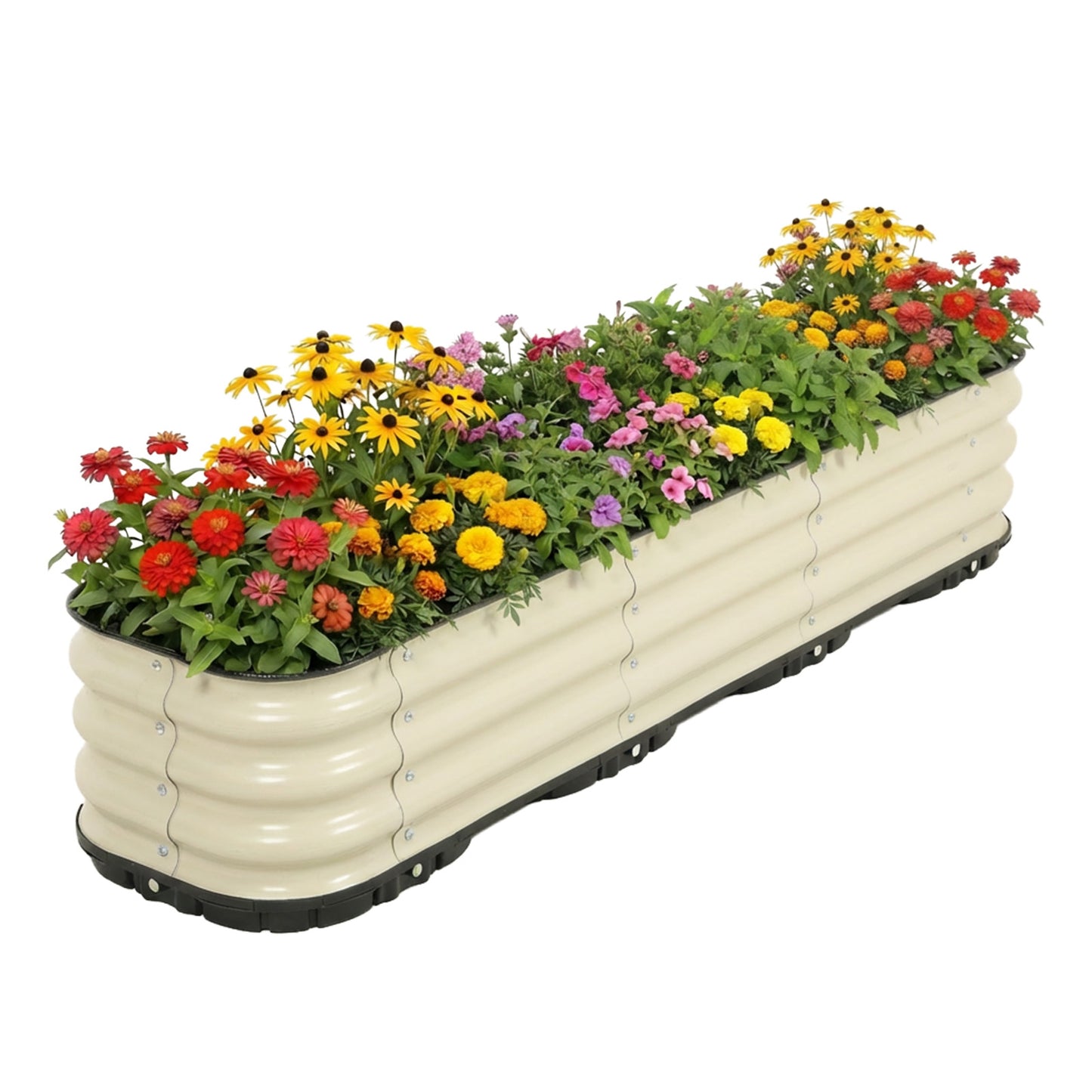 11" Tall Galvanized Raised Garden Bed, Self-Watering Planter Box - 63"x16.5"