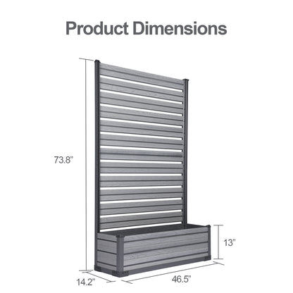 Patio Privacy Screen with Planter Box for Climbing Plants