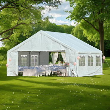 Aoodor 20x20 ft. Marquee Party Tent with Church Window Sidewalls - White