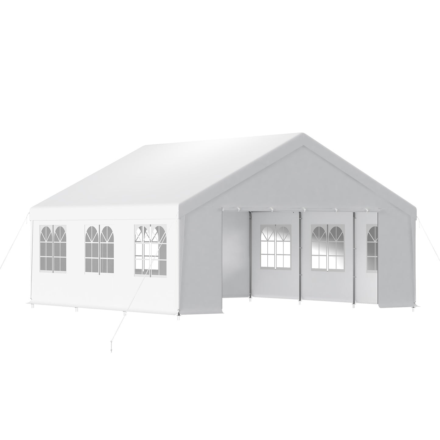 Aoodor 20x20 ft. Marquee Party Tent with Church Window Sidewalls - White