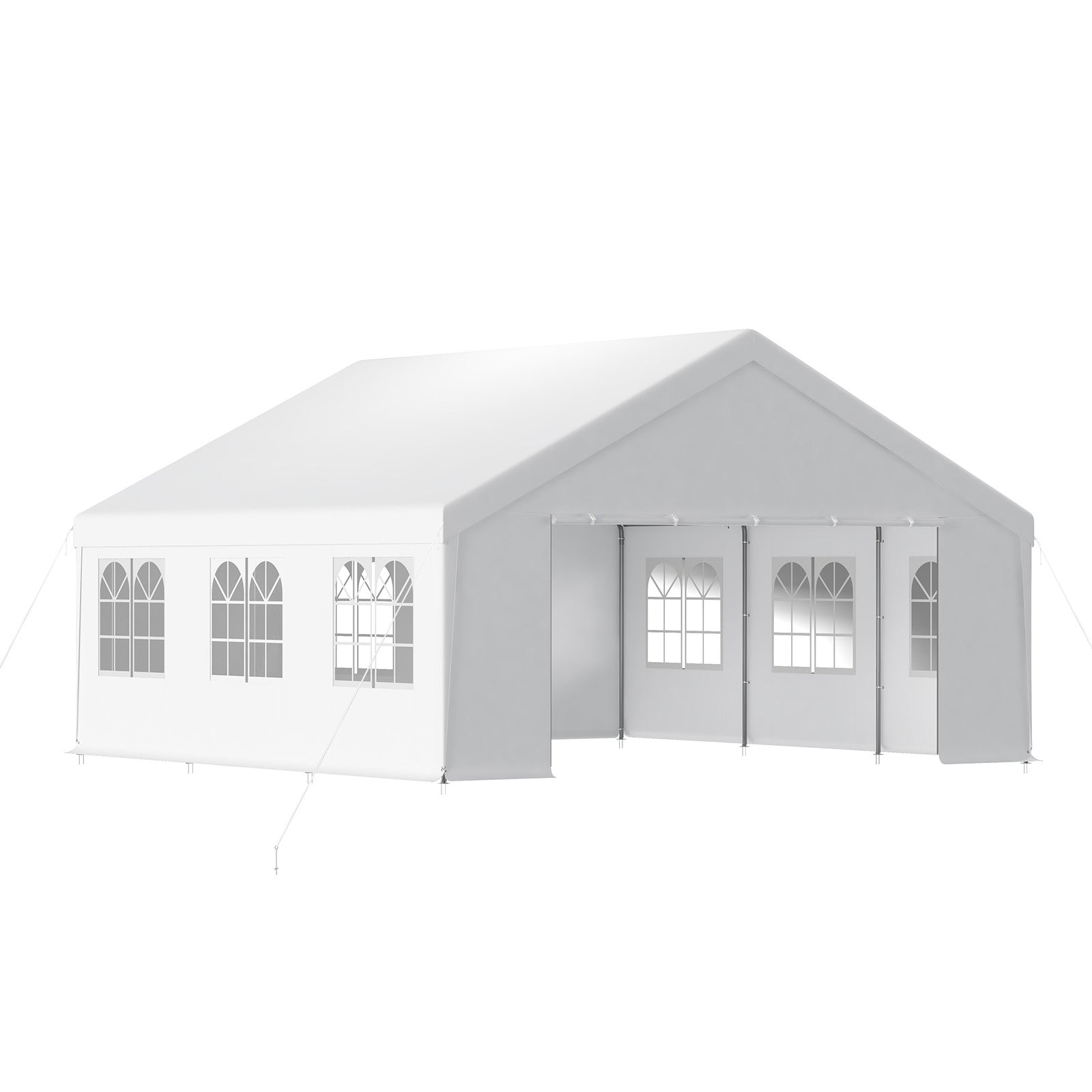 Aoodor 20x20 ft. Marquee Party Tent with Church Window Sidewalls - White