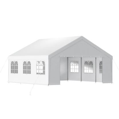Aoodor 20x20 ft. Marquee Party Tent with Church Window Sidewalls - White