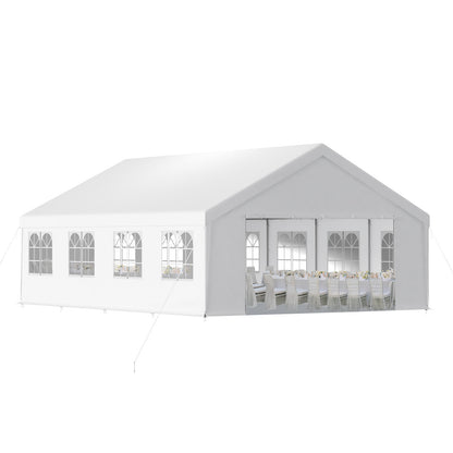 Aoodor 26x20 ft. Marquee Party Tent with Church Window Sidewalls - White