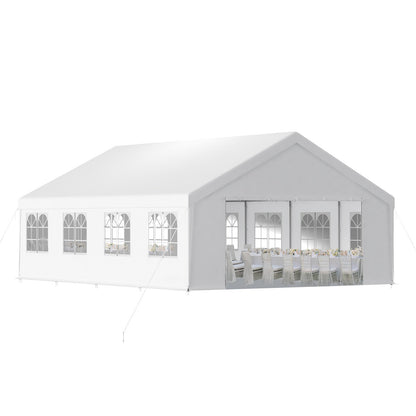 Aoodor 26x20 ft. Marquee Party Tent with Church Window Sidewalls - White