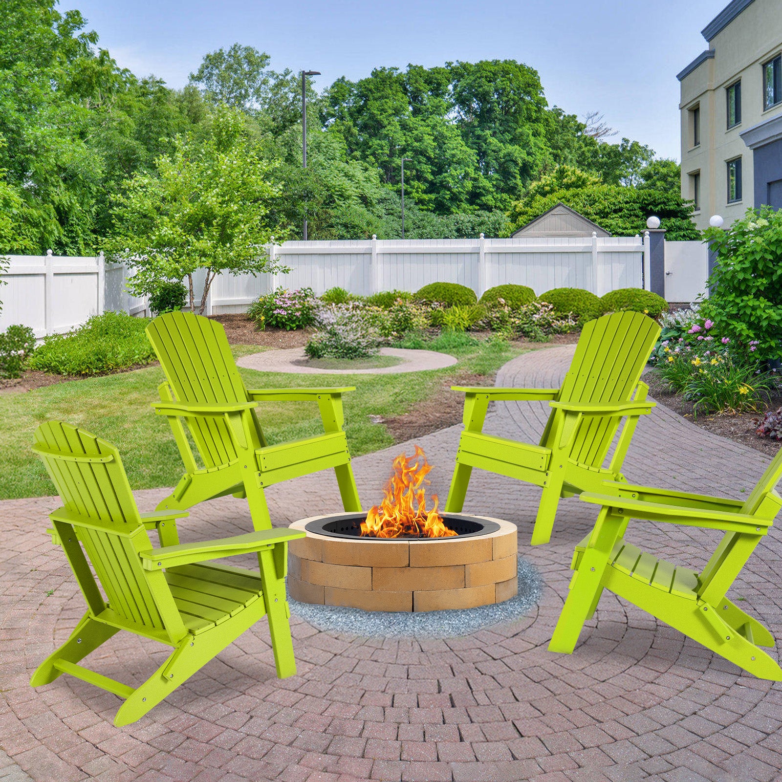 Aoodor Folding Adirondack Chair Lemon Green