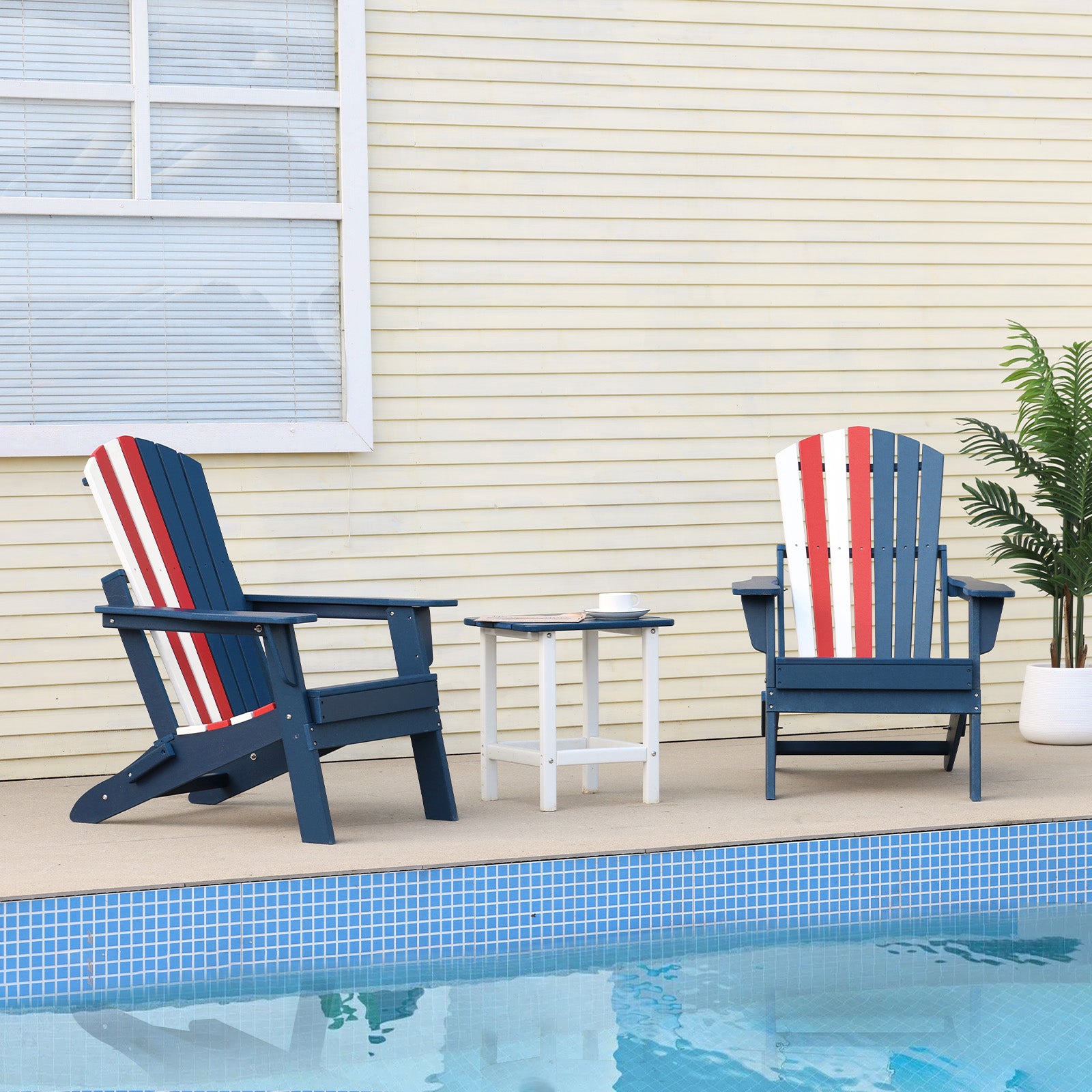 Aoodor Folding Adirondack Chair Nation Flag