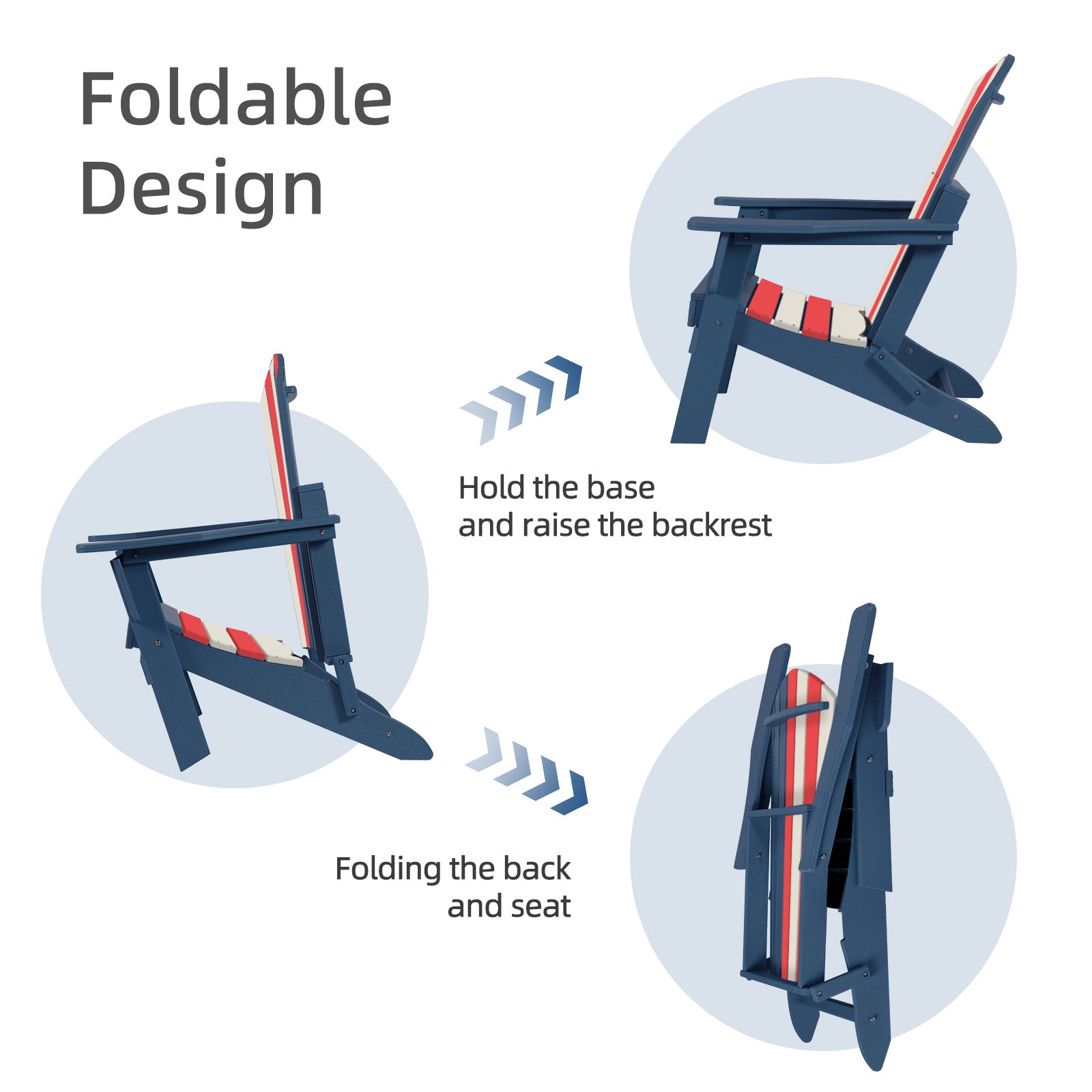 Aoodor Folding Adirondack Chair Nation Flag - foldable design