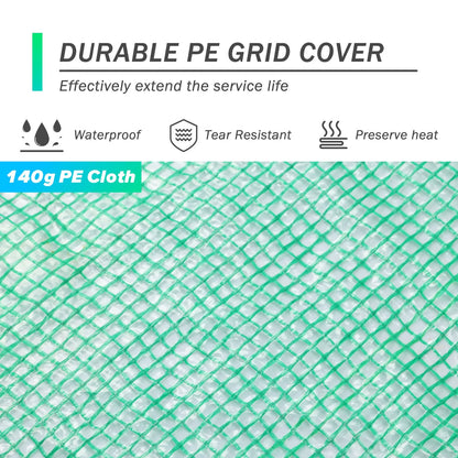 Aoodor Greenhouse Replacement Cover 10'X7'X7' Large Walk in Tunnel Outdoor Plant Gardening Greenhouse Spare Parts Cover (Frame NOT Included) durable 140g PE grid cover